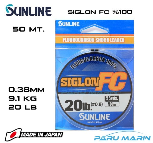 Sunline Siglon %100 Florokarbon Misina 0.38mm 50 Mt.