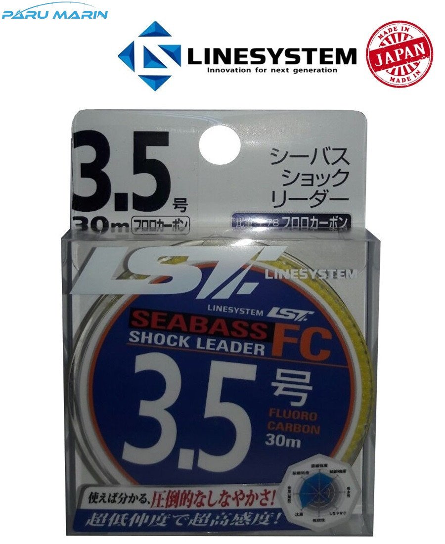 Linesystem Seabass Shock Leader FC 3.5.   0,32mm.  16Lb.  7,20kg. 30mt.