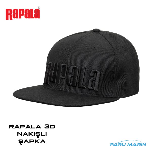 Rapala 3D Nakışlı Şapka - Siyah