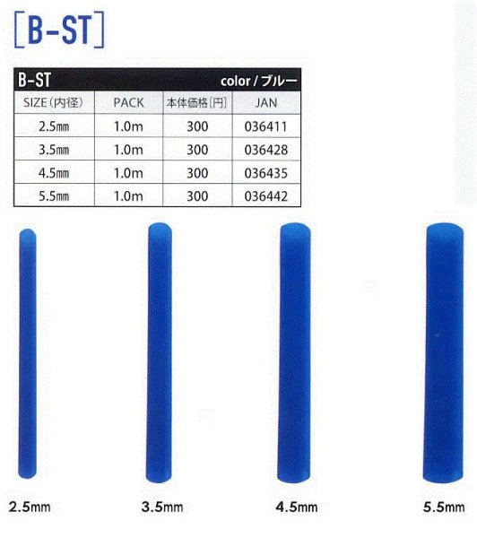 Vanfook B-ST Shrink Tube Asist İğne Makaronu 3.5mm 1mt. Mavi