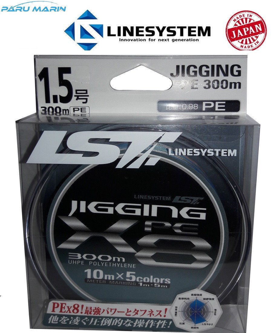 Linesystem Jigging X8 PE 1.5   0,20mm.  30Lb.  13,6kg. 300mt.