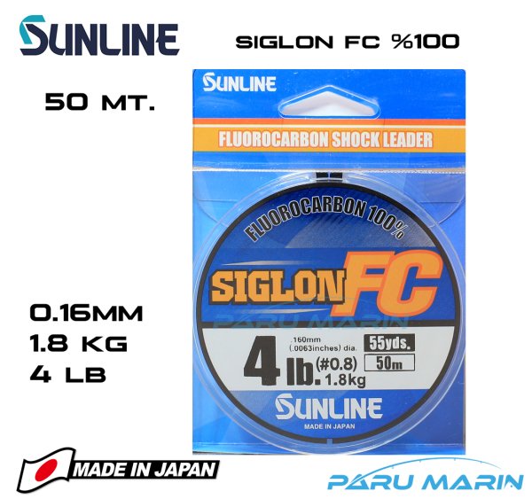 Sunline Siglon %100 Florokarbon Misina 0.16mm 50 Mt.