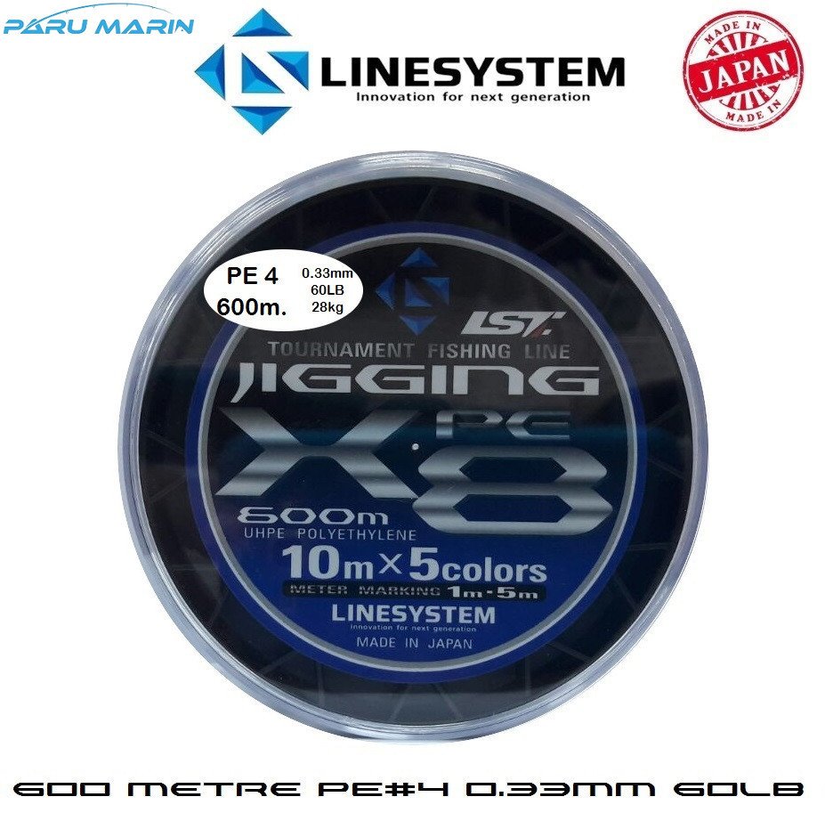 Linesystem Jigging X8 İp Misina PE 4.0 0.33mm 60lb 600mt