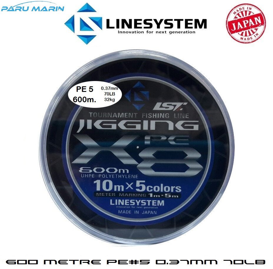 Linesystem Jigging X8 İp Misina PE 5.0 0.37mm 70lb 600mt