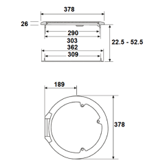 Nuova Rade Yuvarlak Hatch Beyaz, 378mm