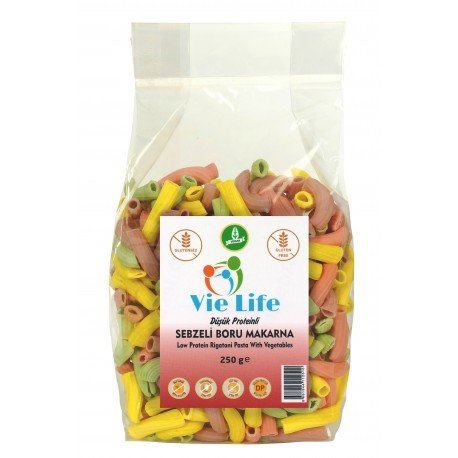 Vie Life Düşük Proteinli Sebzeli İnce Uzun Makarna 250 g