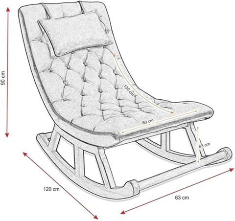 Asedia Miskin Naturel Sofa Gri Sallanan Sandalye Dinlenme Emzirme Baba Tv Okuma Uzanma Koltuğu Berjer