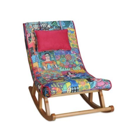 Asedia Miskin Naturel Frida Ahşap Ahşap Sallanan Sandalye Dinlenme Koltuğu Emzirme Koltuğu Baba Koltuğu Tv,Okuma Koltuğu