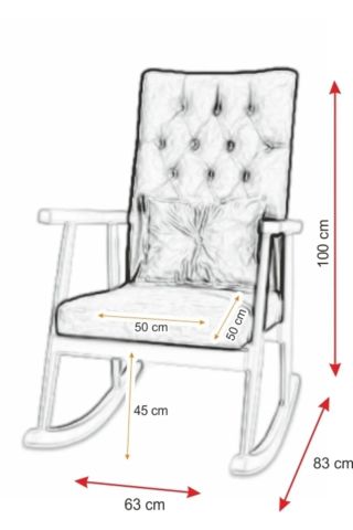 Asedia Trend Ceviz Yeşil Süet Kumaş Modern Ahşap Sallanan Sandalye