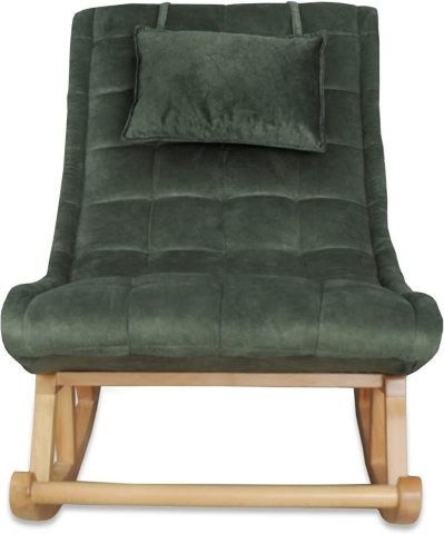 Asedia Miskin Naturel Yeşil Ahşap Sallanan Sandalye Dinlenme Koltuğu Emzirme Koltuğu Baba Koltuğu Tv,Okuma Koltuğu
