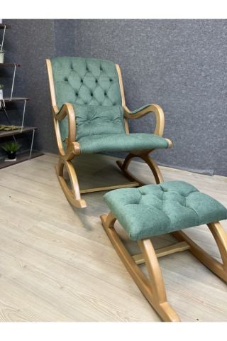 Asedia Rustik Naturel Natura Fıstık Yeşili Sallanan Sandalye Dinlenme Koltuğu