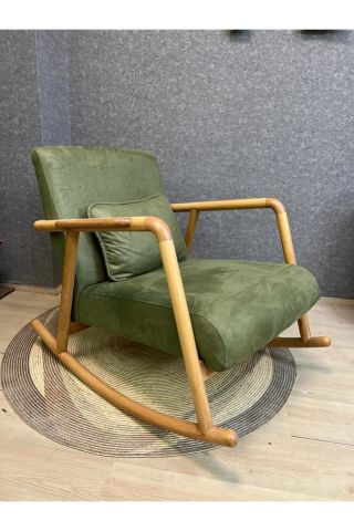 Asedia Minito Naturel Yeşil Sallanan Sandalye Dinlenme Koltuğu