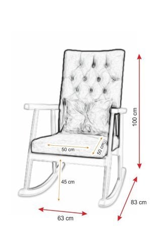 Asedia Trend Ceviz Süet Sarı Kumaş Modern Ahşap Sallanan Sandalye