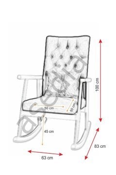 Asedia Trend Ceviz Süet Bej Kumaş Modern Ahşap Sallanan Sandalye