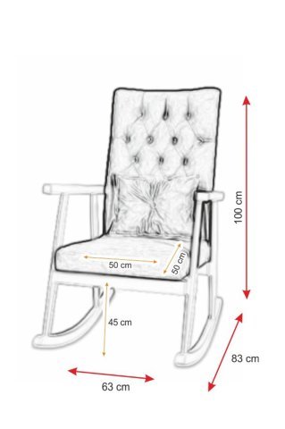 Asedia Trend Ceviz Süet Fuşya Kumaş Modern Ahşap Sallanan Sandalye