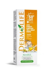 Dermolife Bebek ve Çocuklar için SPF50+ Leke Karşıtı Koruyucu Yüz ve Vücut  Güneş Kremi 100 ml