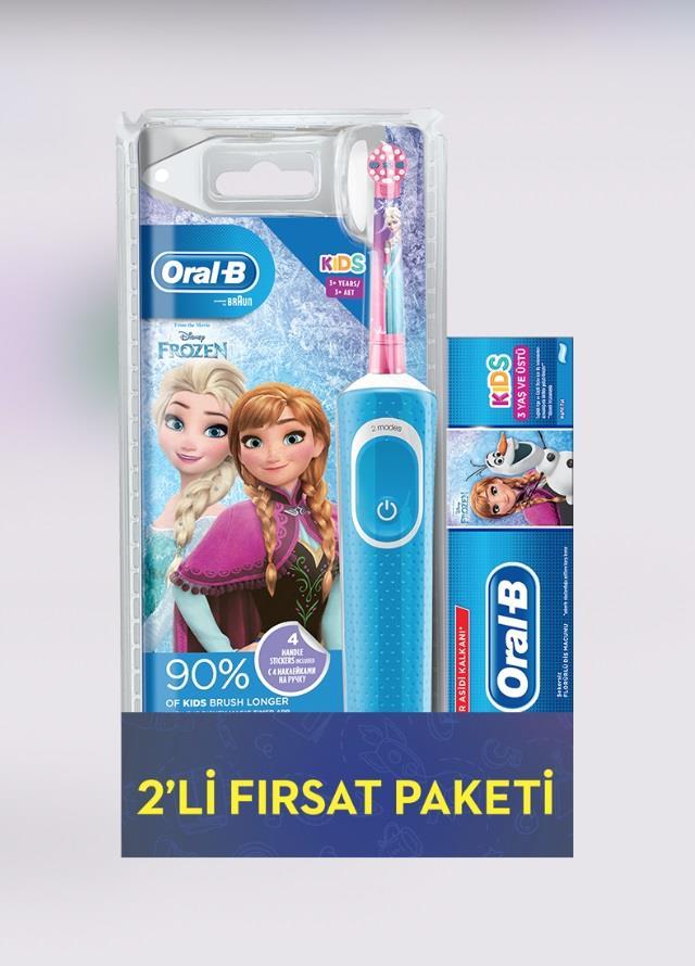 Oral-B Çocuklar İçin Frozen Şarjlı Diş Fırçası + Diş Macunu 75 ml