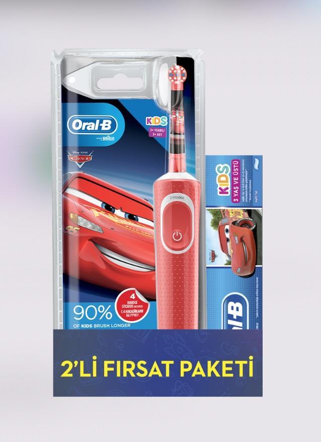 Oral-B Çocuklar İçin Cars Şarjlı Diş Fırçası + Diş Macunu 75 ml