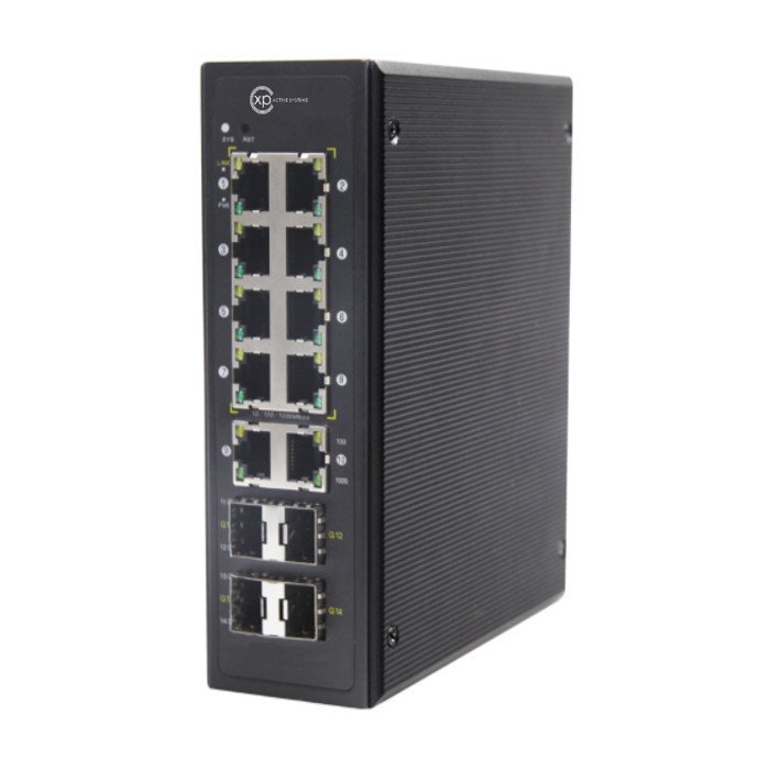XPS-I7120-14P - 10 port 10/100/1000T (8 ports PoE) + 4 port 100/1000 SFP L2+ Yönetilebilir Endüstriyel Switch