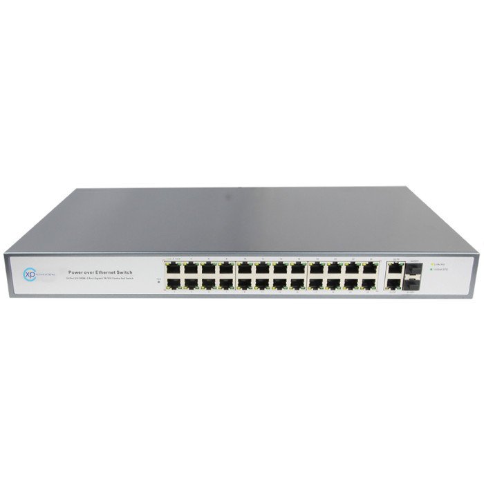 XPS-1100-26PH - 24 Port 10/100 PoE + 2 Gigabit Combo Yönetilemez PoE Switch
