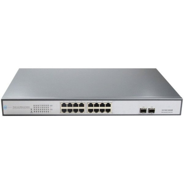 XPS-1200-18P - 16 Port 10/100/1000 PoE + 2 Port 100/1000 SFP Yönetilemez PoE Switch