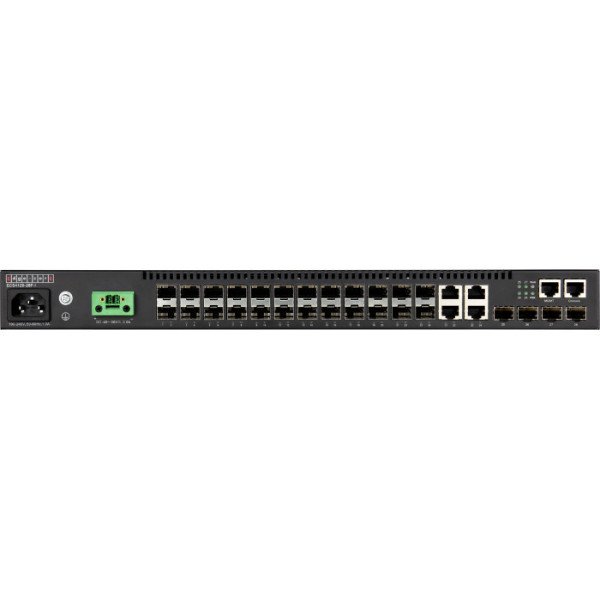 ECS4120-28F-I - 20 port 100/1000Base-X SFP + 2 port Gigabit Combo + 4 port 10G SFP+ Uplink L2+ Yönetilebilir Endüstriyel Switch