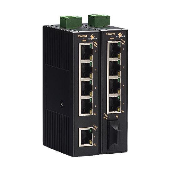 EX42014-1A-1A - 4 port 10/100TX + 1 Port 100 FX SC MM Yönetilemez Endüstriyel Switch