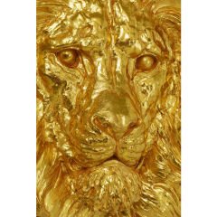 Lion Head Gold Duvar Objesi 90x100cm
