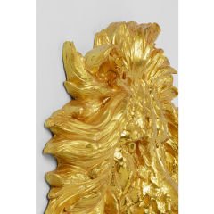 Lion Head Gold Duvar Objesi 90x100cm