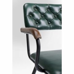 Chair with Armrest Salsa Leather Dark Green Çalışma Sandalyesi