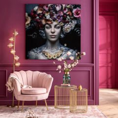 Flower Art Lady Cam Resim 120x120cm
