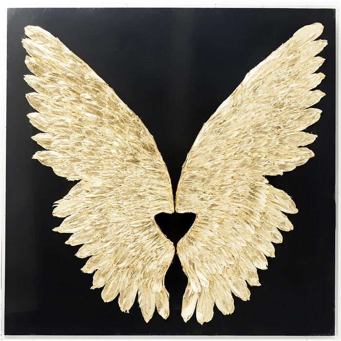Wings Gold Black Duvar Süsü