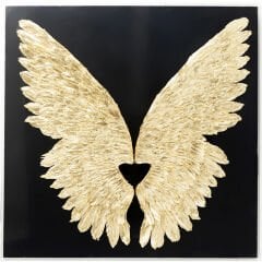 Wings Gold Black Duvar Süsü