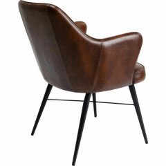 Chair with Armrest Rumba Leather Brown Sandalye