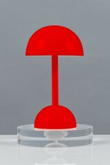 Led Kırmızı Mantar Masa Lambası Şarjlı