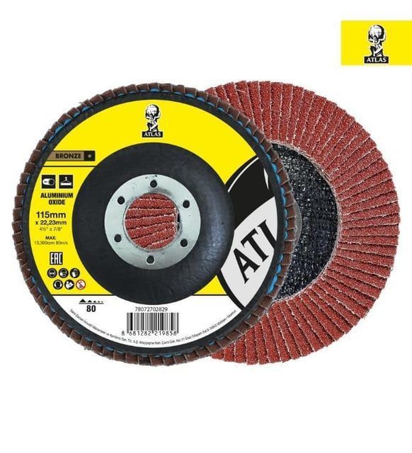 Atlas 115*22 Alüminyum Oksit Flap Disk Bronz P80 5 ADET