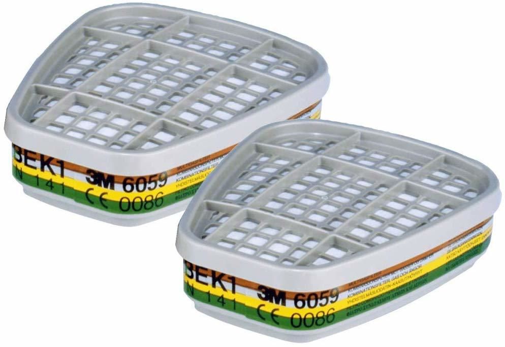 3M 6059 ABEK1 Organik İnorganik Asit Gaz Amonyak Filtresi 2 Takım / 2 Çift