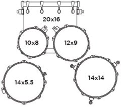 Mapex Armory Akustik Davul 20+10+12+14+14S (AR504SFG)