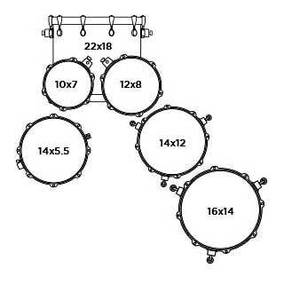 Mapex Armory Davul Seti 22+10+12+FT14+FT16+14S (AR628SFUET)