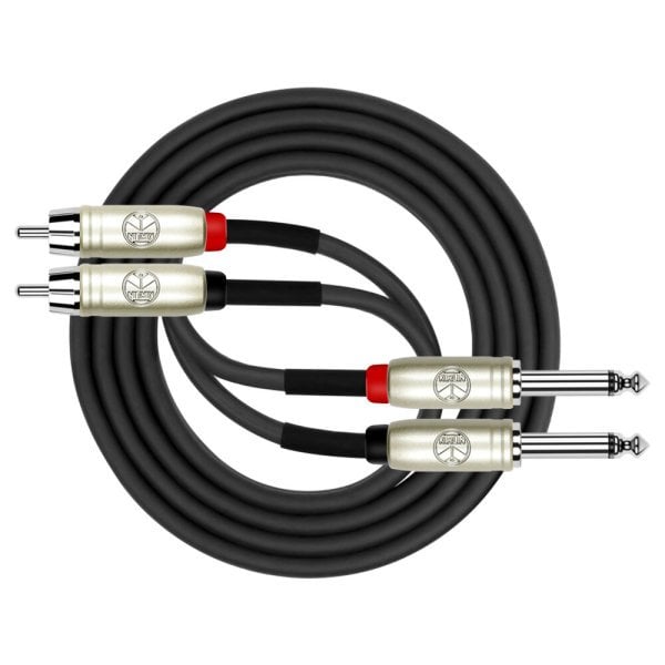 Kirlin 3mt 2x 1/4'' - 2x RCA Patch Kablo AP403PR3MBK