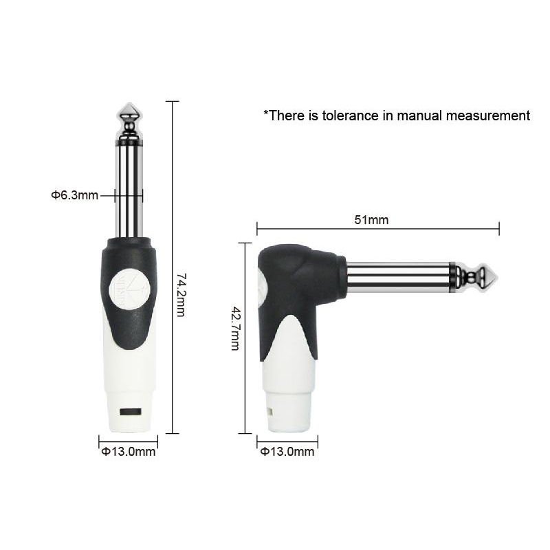 Kirlin LGI-202BK 1/4'' Mono Düz Uç - Dik Açılı 6mt Kablo