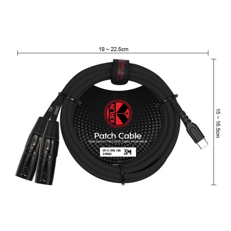 Kirlin 3mt. Type C - 2 x XLR M (TIP/RING) Kablo