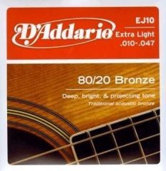 Daddario EJ10 Akustik Tel Set Extra Light (.010)