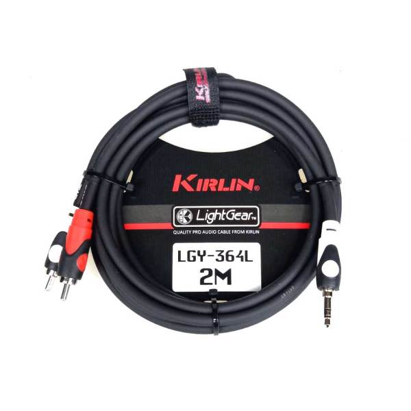 Kirlin LGY364L2MBK 3,5 mm TRS - 2 X RCA Uç Kablo 2 mt