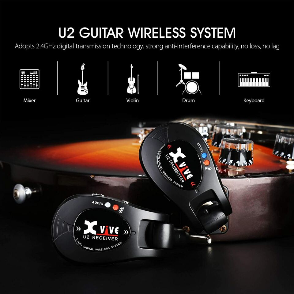 Xvive U2-BK Gitar Telsiz Sistemi (Çanta Hediyeli)