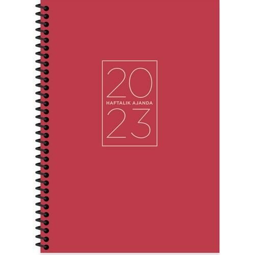 KESKIN AJANDA 17x24 HAFTALIK SPIRALLI KIRMIZI 2024