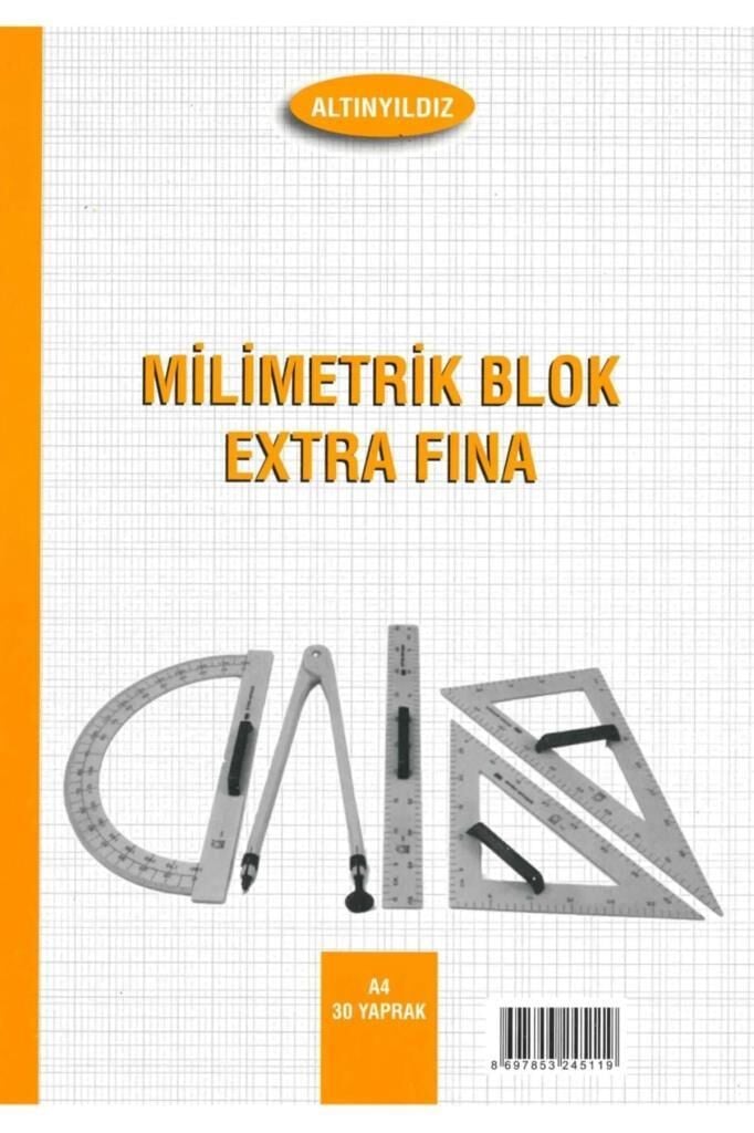 ALTINYILDIZ MILIMETRIK BLOKNOT A4 30 YP. TURUNCU