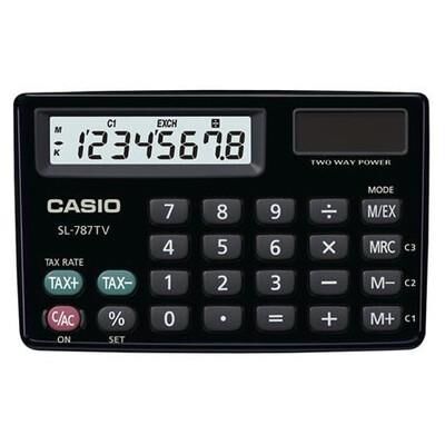 CASIO HESAP MAKINESI CEP TIPI SL-787TV-BK (8 HANE)