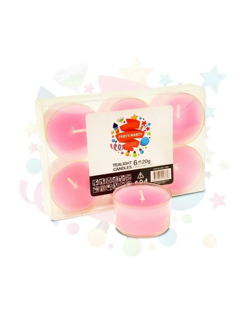 NEDI MUM TEALIGHT KOKULU 20GR PEMBE 6 LI