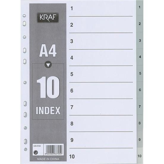 KRAF SEPERATOR PLASTIK  A4 1-10 RAKAM(1010)